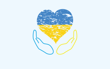 Serce w barwach flagi Ukrainy